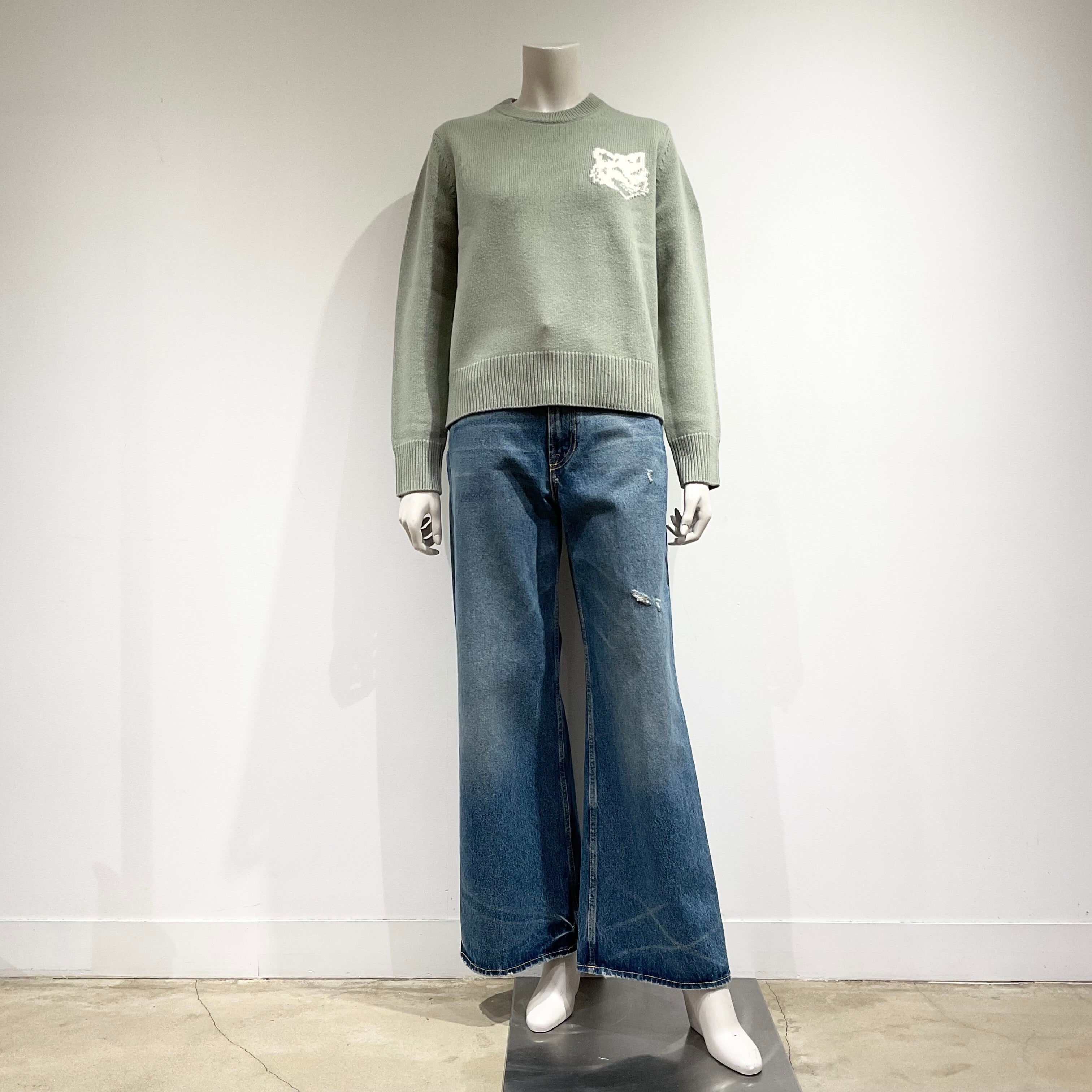 MAISON KITSUNE/メゾンキツネ フォックスヘッド インターシャ メリノ ジャンパー